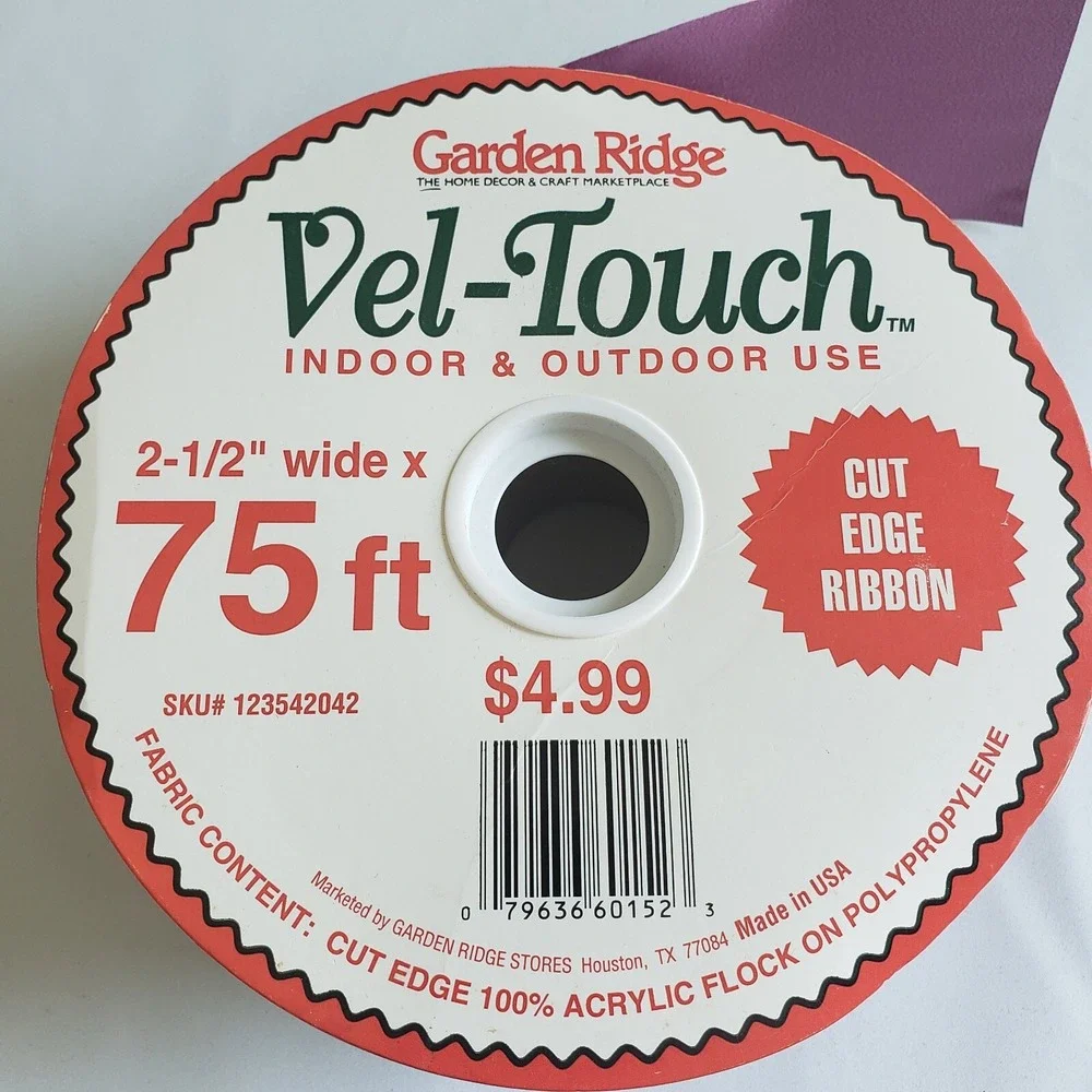 Vel-Touch Vintage Velvet Ribbon Spools Red Burgundy Wine 1 1/4